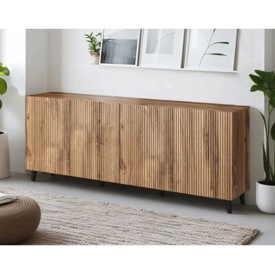 Bestmobilier Come - Buffet en Bois Contemporain - 4 Portes - 200cm - Publicité Bestmobilier Come - Buffet en Bois Contemporain - 4 Portes - 200cm - Publicité