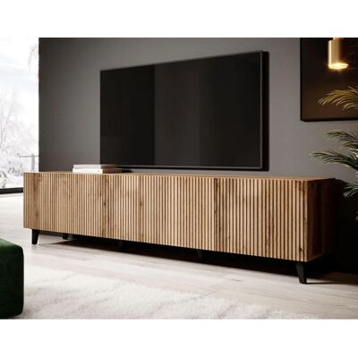Meuble TV Bestmobilier Come - Style Contemporain - 8 Étagères - Publicité Meuble TV Bestmobilier Come - Style Contemporain - 8 Étagères - Publicité