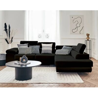 Bestmobilier Pablo - Canapé d'angle - Velours, Noir, 5 places - Publicité Bestmobilier Pablo - Canapé d'angle - Velours, Noir, 5 places - Publicité