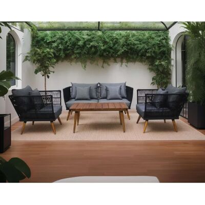 Bestmobilier - TIAGO - Seil und Holz - Outdoor-Set Bestmobilier - TIAGO - Seil und Holz - Outdoor-Set