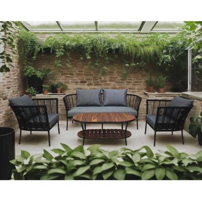 Bestmobilier - MOANA - Cordage noir - Gartenmobiliar-Set Bestmobilier - MOANA - Cordage noir - Gartenmobiliar-Set