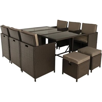 Bestmobilier Tao - Gartenmöbelset - Braun Taupe Bestmobilier Tao - Gartenmöbelset - Braun Taupe