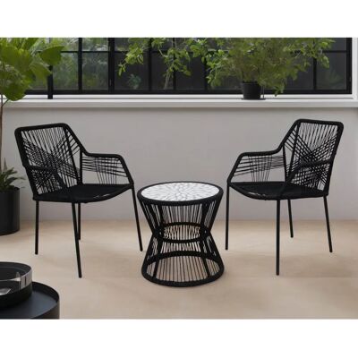 Ensemble de Mobilier Extérieur Zambra - Noir - Publicité Ensemble de Mobilier Extérieur Zambra - Noir - Publicité