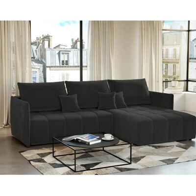 Bestmobilier Petra - Ecksofa mit Veloursbezug - 4 Plätze Bestmobilier Petra - Ecksofa mit Veloursbezug - 4 Plätze