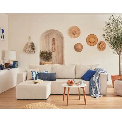 Bestmobilier Topaze - Canapé d'angle réversible - 4 places - Velours - Beige - Publicité Bestmobilier Topaze - Canapé d'angle réversible - 4 places - Velours - Beige - Publicité