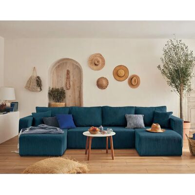 Bestmobilier Topaze Canapé Bleu Velours 7 Places - Canapé - Publicité Bestmobilier Topaze Canapé Bleu Velours 7 Places - Canapé - Publicité