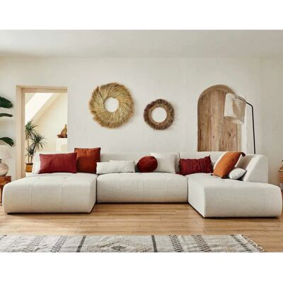 Lisa Design Onyx - Canapé d'angle 7 places Beige - Publicité Lisa Design Onyx - Canapé d'angle 7 places Beige - Publicité