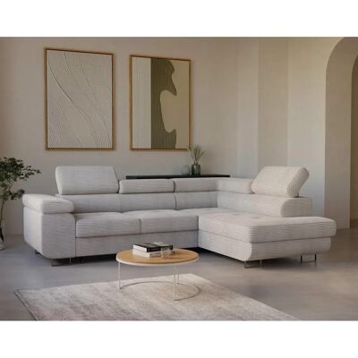 Bestmobilier Zaria - Canapé d'angle - 5 places - Velours bleu - Publicité Bestmobilier Zaria - Canapé d'angle - 5 places - Velours bleu - Publicité