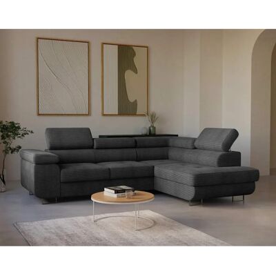 Bestmobilier Zaria Canapé d'Angle - 5 Places - Velours - Moderne - Publicité Bestmobilier Zaria Canapé d'Angle - 5 Places - Velours - Moderne - Publicité