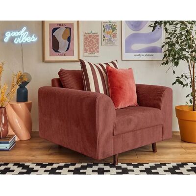 Lisa Design Rune - Fauteuil - Velours, Terracotta - Mobilier - Publicité Lisa Design Rune - Fauteuil - Velours, Terracotta - Mobilier - Publicité
