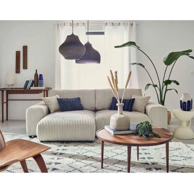 Canapé d'angle réversible Lisa Design Garance - 4 places - Velours Beige - Publicité Canapé d'angle réversible Lisa Design Garance - 4 places - Velours Beige - Publicité