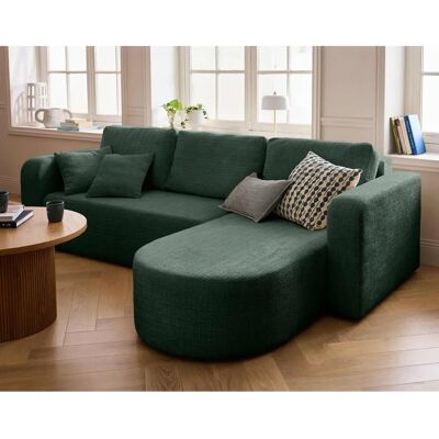 Best Mobilier Miro Canapé d'Angle Convertible - Velours Vert - 4 Places - Publicité Best Mobilier Miro Canapé d'Angle Convertible - Velours Vert - 4 Places - Publicité