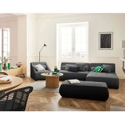 Lisa Design Canapé d'Angle Modulable Onyx - 4 Places, Velours, Gris Foncé - Publicité Lisa Design Canapé d'Angle Modulable Onyx - 4 Places, Velours, Gris Foncé - Publicité