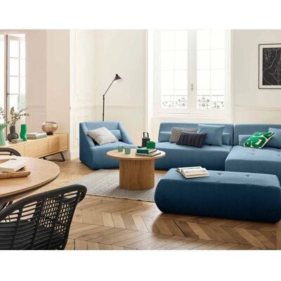Lisa Design Canapé Modulable d'Angle Velours Bleu 5 Places - Publicité Lisa Design Canapé Modulable d'Angle Velours Bleu 5 Places - Publicité