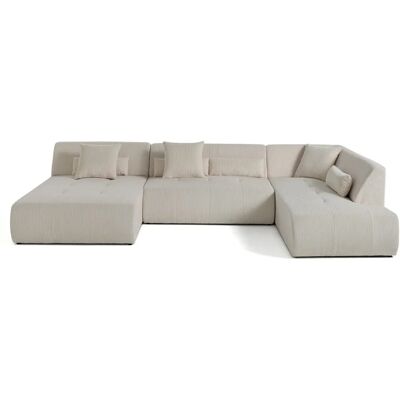 Canapé modulable beige en velours Onyx de Lisa Design - Canapé - Publicité Canapé modulable beige en velours Onyx de Lisa Design - Canapé - Publicité