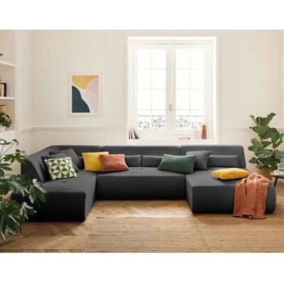 Canapé d'angle Onyx Lisa Design - Contemporain, Velours, Gris Foncé - Publicité Canapé d'angle Onyx Lisa Design - Contemporain, Velours, Gris Foncé - Publicité