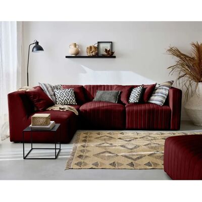 Best Mobilier 1801RG Canapé - Velours, Rouge - 4 Places - Contemporain - Publicité Best Mobilier 1801RG Canapé - Velours, Rouge - 4 Places - Contemporain - Publicité