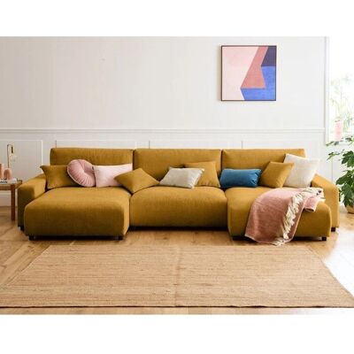 Lisa Design Pivoine Canapé U Convertible en Velours - 7 Places - Publicité Lisa Design Pivoine Canapé U Convertible en Velours - 7 Places - Publicité