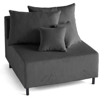 Best Mobilier 1875GF canapé gris - Canapé modulable en velours - Publicité Best Mobilier 1875GF canapé gris - Canapé modulable en velours - Publicité