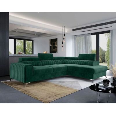 Best Mobilier Talisay Canapé Convertible Vert Velours 5 Places - Canapé - Publicité Best Mobilier Talisay Canapé Convertible Vert Velours 5 Places - Canapé - Publicité
