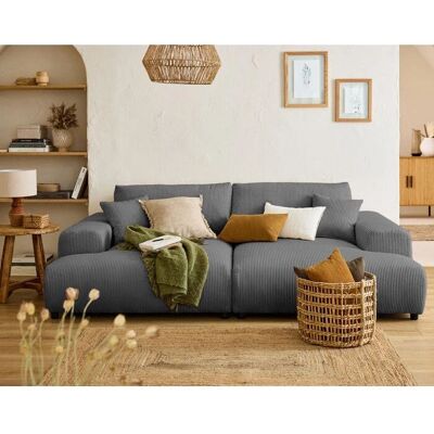 Lisa Design Canapé Velours Profond Garance - 3 Places, Double Méridienne - Salon - Publicité Lisa Design Canapé Velours Profond Garance - 3 Places, Double Méridienne - Salon - Publicité