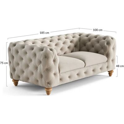 Lisa Design Walter Canapé Chesterfield Velours Bleu 2 Places - Publicité Lisa Design Walter Canapé Chesterfield Velours Bleu 2 Places - Publicité