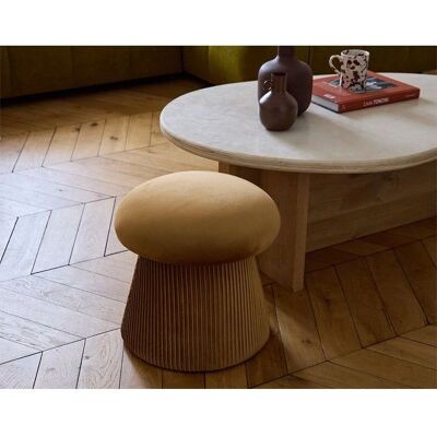 Pouf Lisa Design Bobly Velours Ocre - Pouf - Publicité Pouf Lisa Design Bobly Velours Ocre - Pouf - Publicité