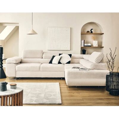 Best Mobilier 2481BEI Canapé - Convertible Velours 5 Places - Publicité Best Mobilier 2481BEI Canapé - Convertible Velours 5 Places - Publicité