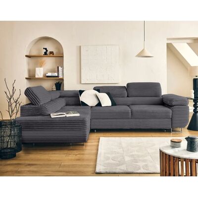 Canapé convertible Best Mobilier 2482G gris avec rangement - Publicité Canapé convertible Best Mobilier 2482G gris avec rangement - Publicité