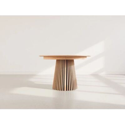 Lisa Design - Freya - Rond - Placage chêne - Table à manger - Publicité Lisa Design - Freya - Rond - Placage chêne - Table à manger - Publicité