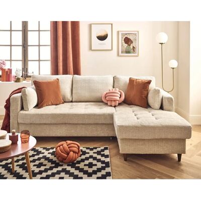 Best Mobilier 2587BEI Canapé - Velours Beige - Publicité Best Mobilier 2587BEI Canapé - Velours Beige - Publicité
