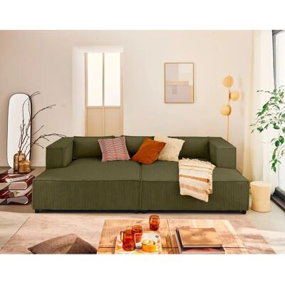 Best Mobilier 3005V Canapé - Velours, Siège profond, Vert - Publicité Best Mobilier 3005V Canapé - Velours, Siège profond, Vert - Publicité