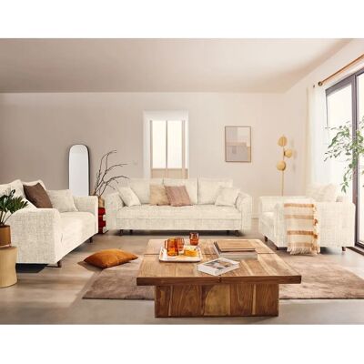 Best Mobilier 3011BEI Canapé Velours Beige 3 Places - Canapé - Publicité Best Mobilier 3011BEI Canapé Velours Beige 3 Places - Canapé - Publicité