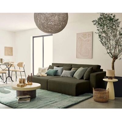 Best Mobilier - Topaze - 4 places - vert kaki velours - Canapé - Publicité Best Mobilier - Topaze - 4 places - vert kaki velours - Canapé - Publicité