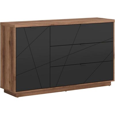 PETITS-MEUBLES Sven Noir et Bois Buffet - Sideboard - Publicité PETITS-MEUBLES Sven Noir et Bois Buffet - Sideboard - Publicité