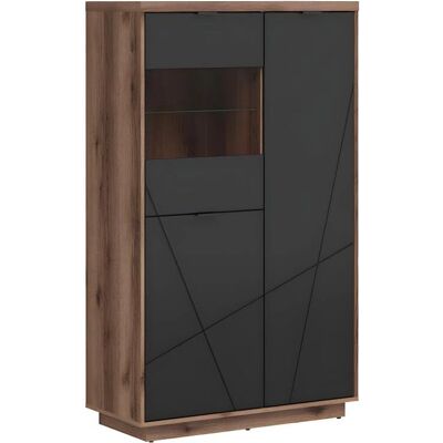 PETITS-MEUBLES Sven Gabinete de 3 Puertas en Madera y Negro PETITS-MEUBLES Sven Gabinete de 3 Puertas en Madera y Negro