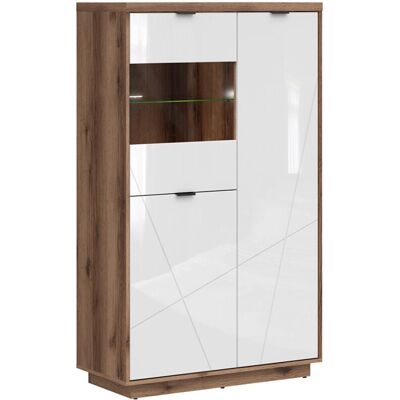 PETITS-MEUBLES Sven Blanco y Madera Vitrina 3 Puertas PETITS-MEUBLES Sven Blanco y Madera Vitrina 3 Puertas