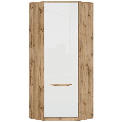 Petits-meubles Armoire d'angle June - 1 Porte, Bois & Blanc - Publicité Petits-meubles Armoire d'angle June - 1 Porte, Bois & Blanc - Publicité