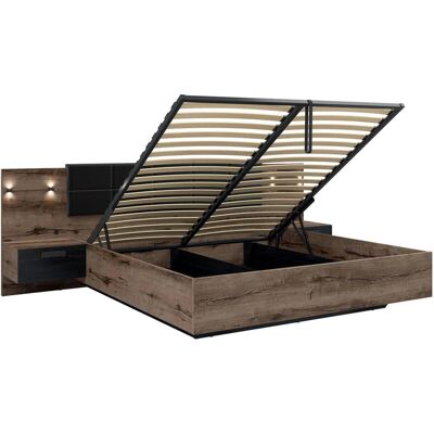 PETITS-MEUBLES Romane Chêne Monasterio LED USB Sofá cama PETITS-MEUBLES Romane Chêne Monasterio LED USB Sofá cama