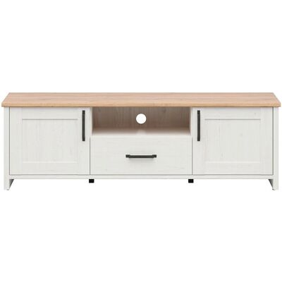 Meuble TV PETITS-MEUBLES Aksel - 2 portes, 1 tiroir - 160cm - Blanc - Europe - Publicité Meuble TV PETITS-MEUBLES Aksel - 2 portes, 1 tiroir - 160cm - Blanc - Europe - Publicité