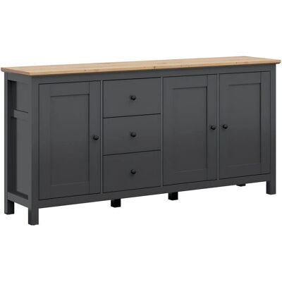 PETITS-MEUBLES - Buffet européen avec 3 portes et 3 tiroirs - 81kg, 199x44x96cm - Publicité PETITS-MEUBLES - Buffet européen avec 3 portes et 3 tiroirs - 81kg, 199x44x96cm - Publicité
