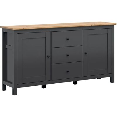 PETITS-MEUBLES - Buffet Élégant Gris Anthracite MDF avec 2 Portes & 3 Tiroirs - Publicité PETITS-MEUBLES - Buffet Élégant Gris Anthracite MDF avec 2 Portes & 3 Tiroirs - Publicité