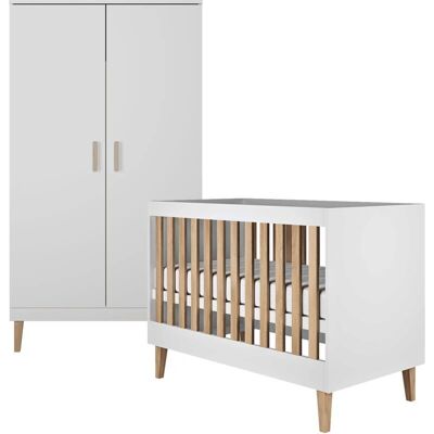 Conjunto de Cama y Armario Kubi de Kocot Kids - Blanco Conjunto de Cama y Armario Kubi de Kocot Kids - Blanco
