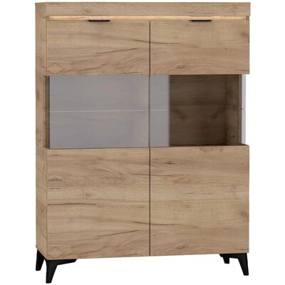 PETITS-MEUBLES Armoire en Bois Ruben avec LED - 2 Portes en Verre - Publicité PETITS-MEUBLES Armoire en Bois Ruben avec LED - 2 Portes en Verre - Publicité