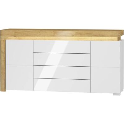 PETITS-MEUBLES Buffet Blanco y Madera Natural - Buffet PETITS-MEUBLES Buffet Blanco y Madera Natural - Buffet