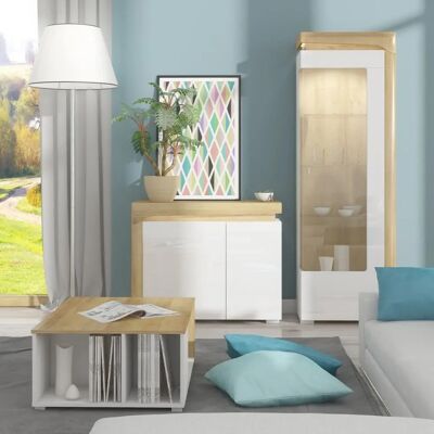 Vitrina PETITS-MEUBLES Teo Blanco Madera - Puerta Derecha LED Vitrina PETITS-MEUBLES Teo Blanco Madera - Puerta Derecha LED