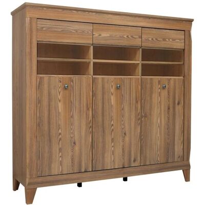 Vitrina Baja Raya de Madera con 3 Puertas - Mueble Vitrina Baja Raya de Madera con 3 Puertas - Mueble