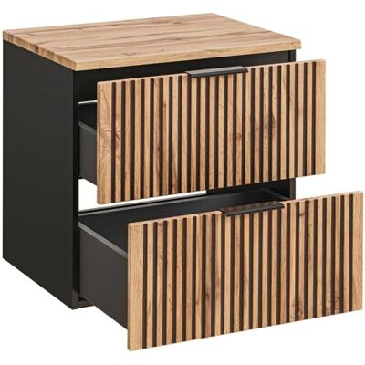 PETITS-MEUBLES Gaia Mueble de baño 60cm - Madera y Negro PETITS-MEUBLES Gaia Mueble de baño 60cm - Madera y Negro