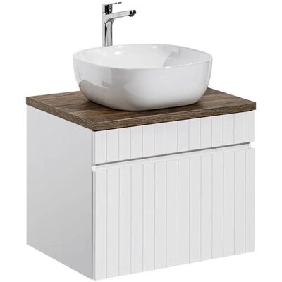 PETITS-MEUBLES Zelie Mueble de baño 60cm Blanco y Roble PETITS-MEUBLES Zelie Mueble de baño 60cm Blanco y Roble