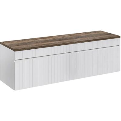 Mueble de baño Zelie 160cm - Blanco y Madera Mueble de baño Zelie 160cm - Blanco y Madera